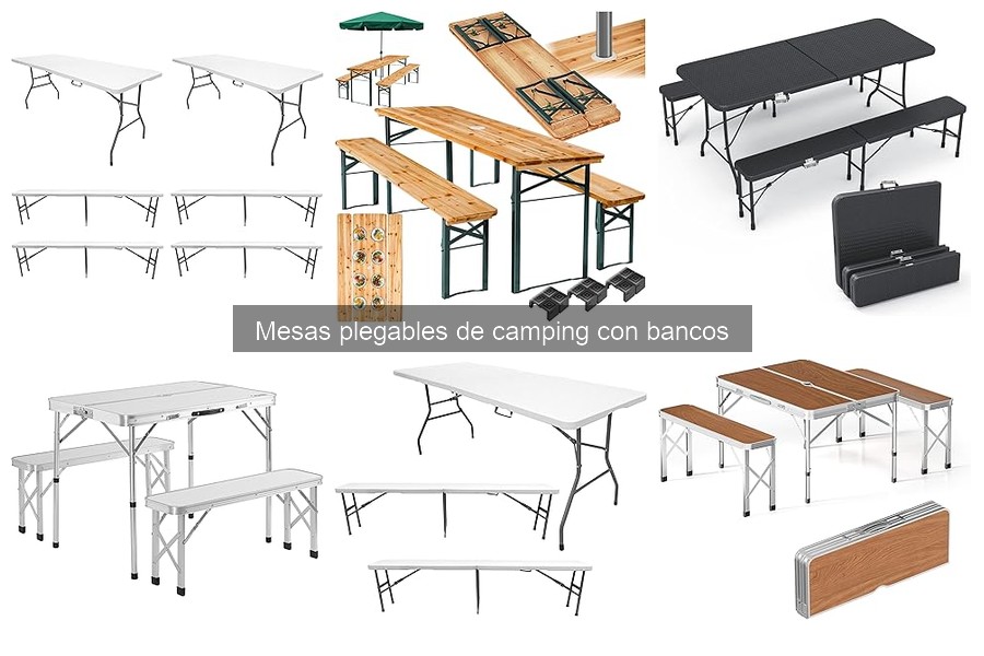Accesorios prácticos para mesas plegables de camping con bancos