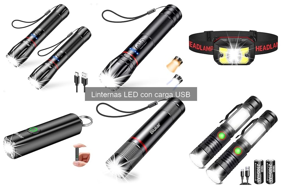 Mejores linternas LED con carga USB para camping y aventura
